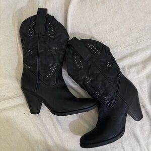 Very Volatile Black Heeled Boots